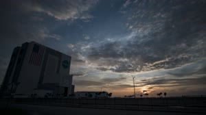 Artemis II Stacked Rocket Shots in Bay