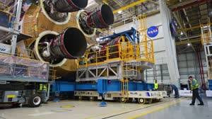 All 4 Engines Attached to the SLS Core Stage for Artemis I Mission