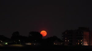 August Full Moon Rises Over City of New Orleans