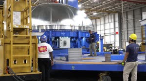 SLS Exploration Upper Stage Test Article Offloaded in Area 94