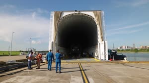 NASA Astronauts View Historic Core Stage Departure from Michoud Assembly Facility