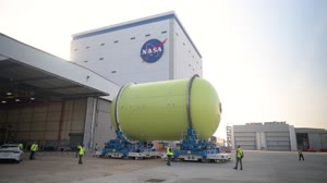 Artemis III Liquid Oxygen Tank Moves to Thermal Protection System Application Cell
