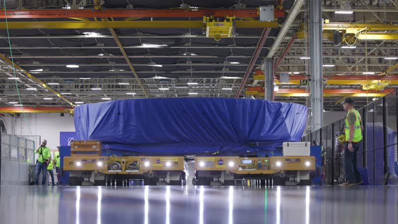 Artemis IV Core Stage Boat Tail Rolls Out at Michoud