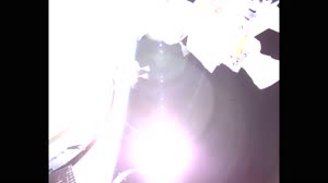 Orion Camera View of Spacecraft Adapter Jettison Panel Separation