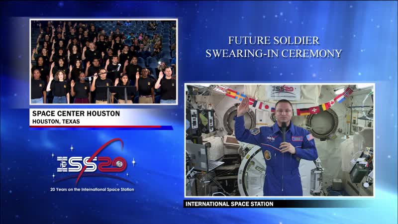 Space Station Crew Member Swears in Army Recruits