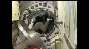 NASA Astronaut Chris Williams and Soyuz MS-28 Crew Close Hatch Ahead of Soyuz Undocking – Sunday, July 26, 2026