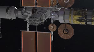 Gateway Lunar Space Station Flyby